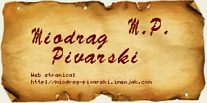Miodrag Pivarski vizit kartica